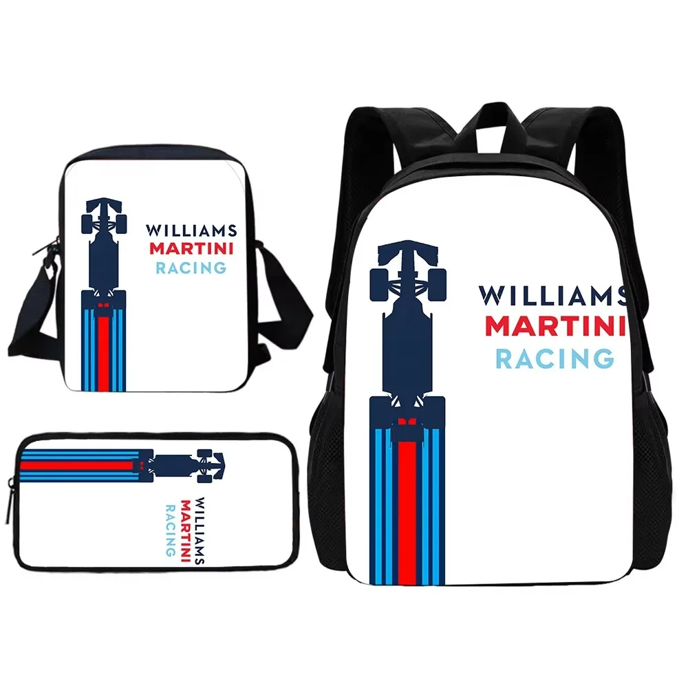 Racing Martini Stripe Child School Backpack With Shoulder Bag Pencil Bags School Bags for Boys Girls Best Gift