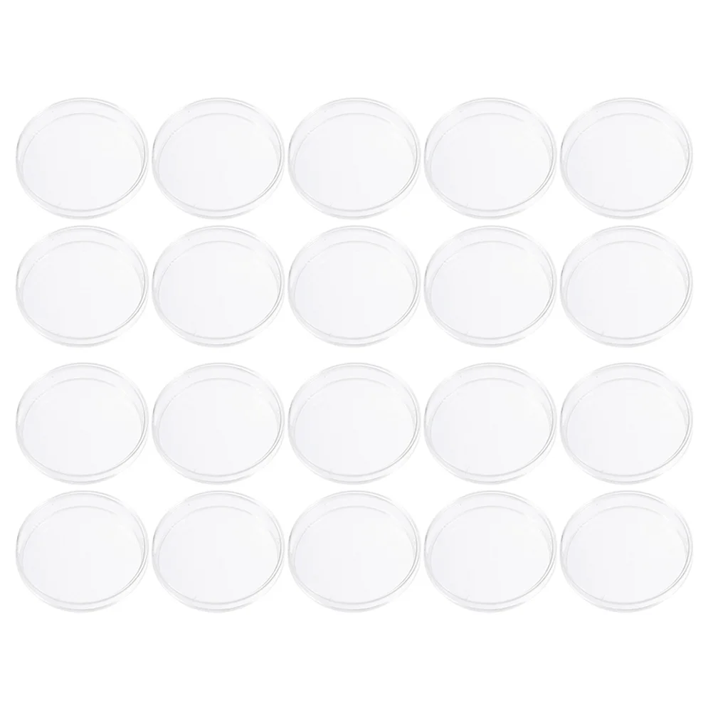 20 Pcs Vial Petri Dish Clear Dishes Plastic Square Containers with Lids Transparent