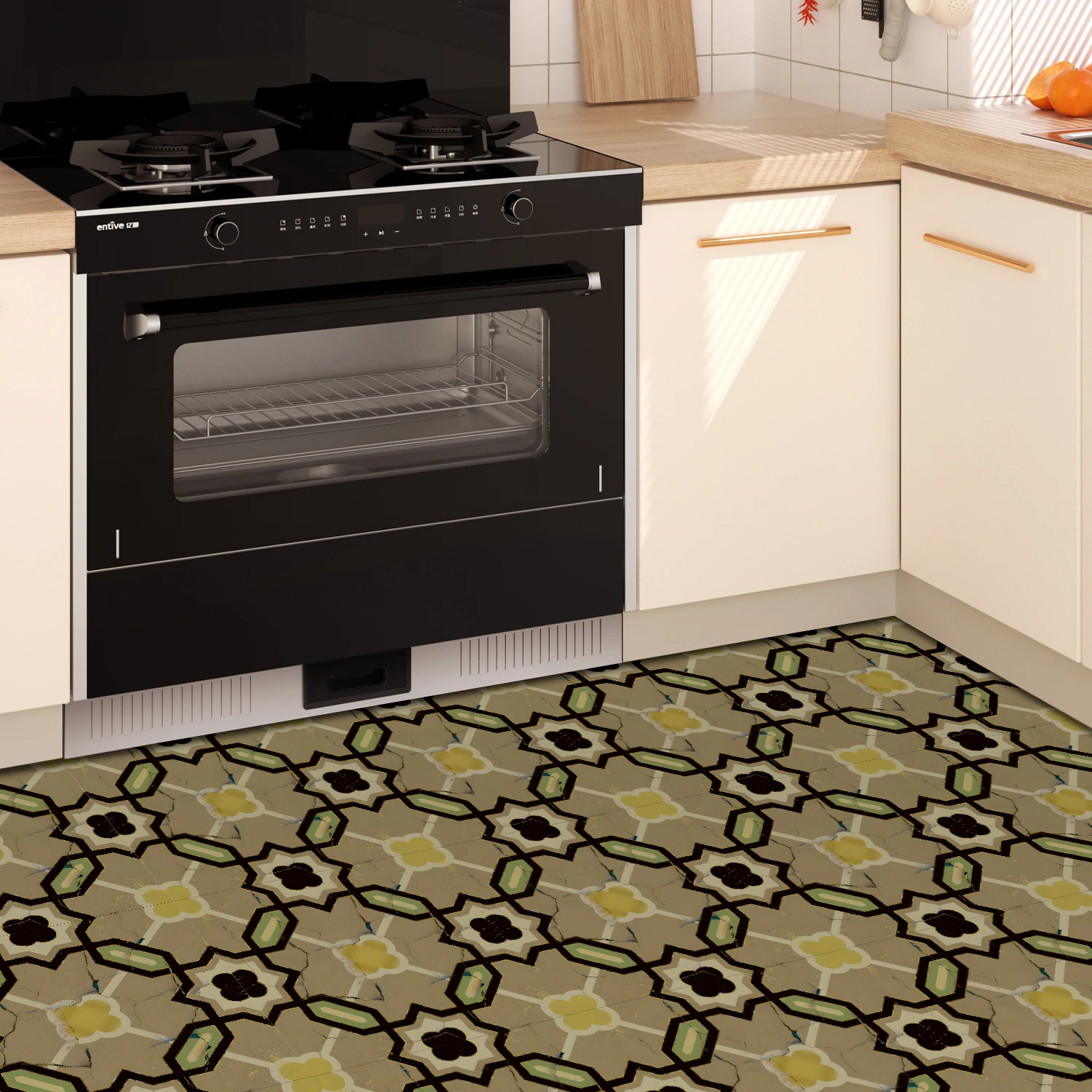 

Peel and Stick Moroccan Tile Stickers Self Adhesive Waterproof Floor Wall Decals (20x20cm/30x30cm, 5/20PCS)