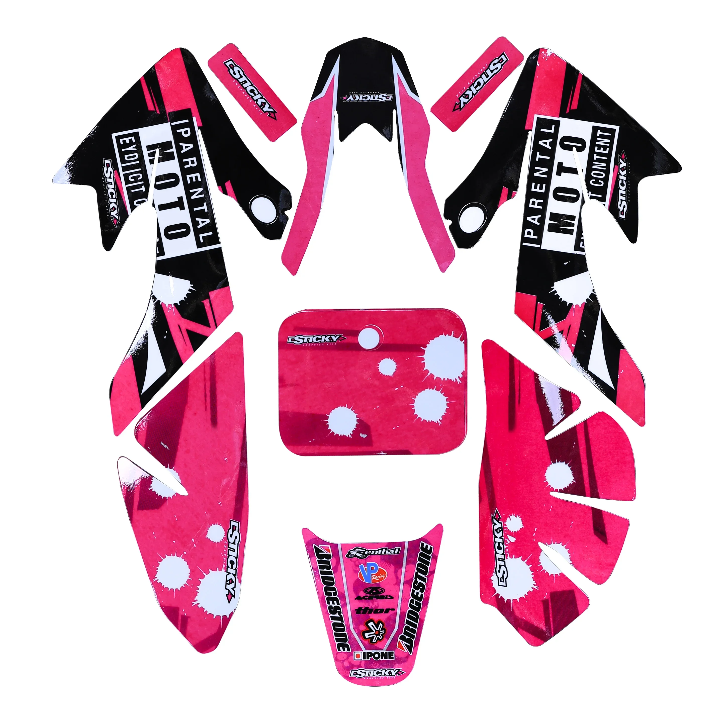 For CRF50 3M PINK Sticker SET Decals Graphic Emblems Dirt Trail Pit Bike Mini CRF 50