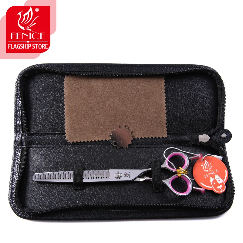 Fenice 6.75/7.0 inch Thinning Scissors Grooming Kit for Dog Professional Groomer Tool JP440C Thinning Rate About 70%