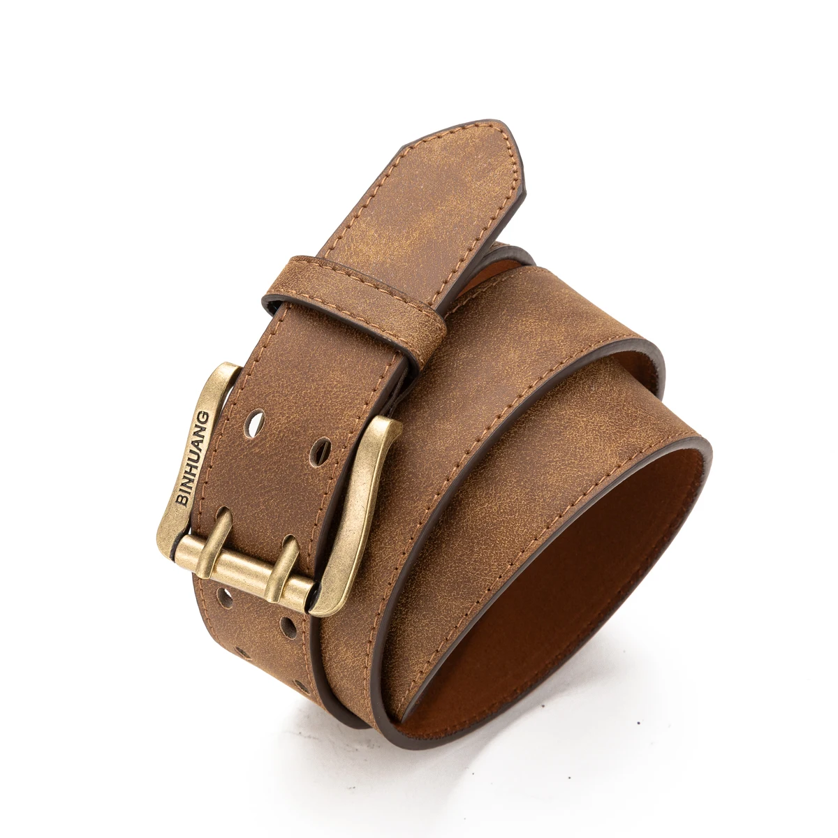 1 piece of casual PU belt - same style for both men and women - workwear style - retro - versatile belt