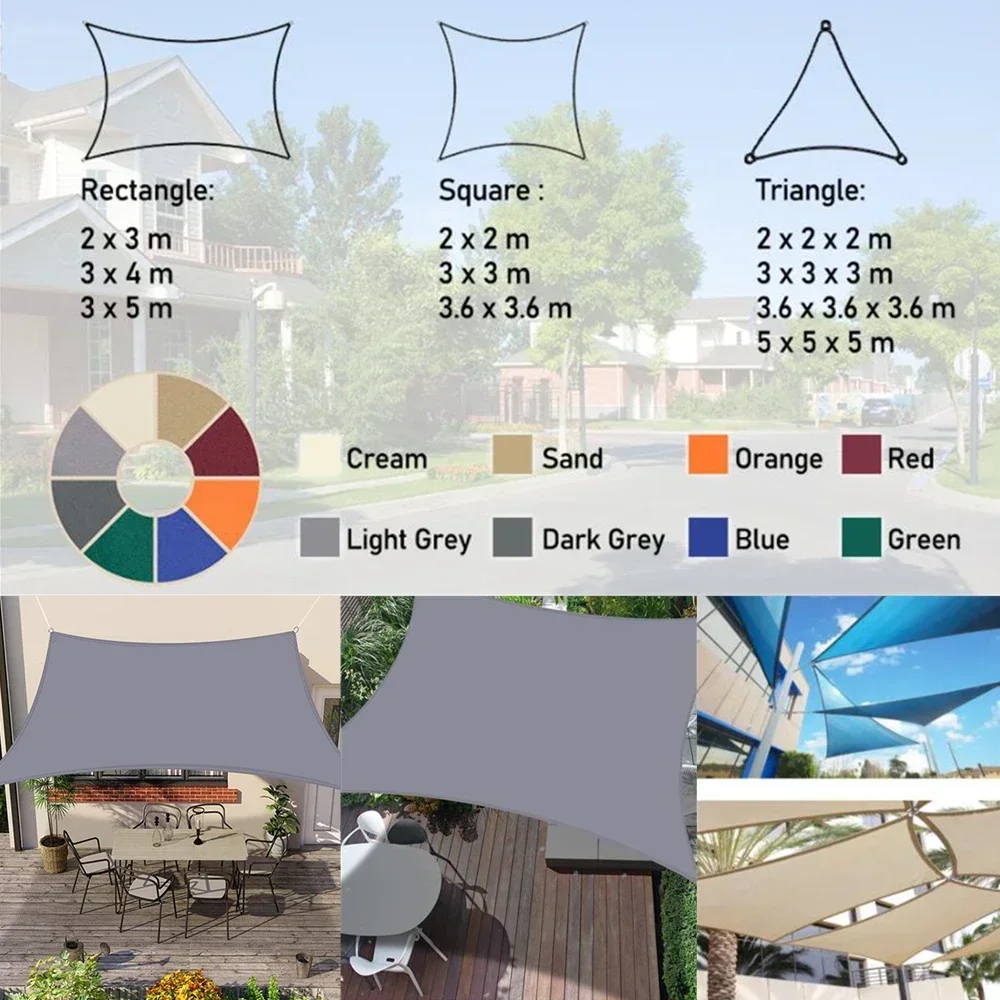 5x3M/4x3M wodoodporna duża osłona przeciwsłoneczna osłona przeciwsłoneczna zewnętrzna zadaszenie ogrodowe Patio basen żagiel przeciwsłoneczny