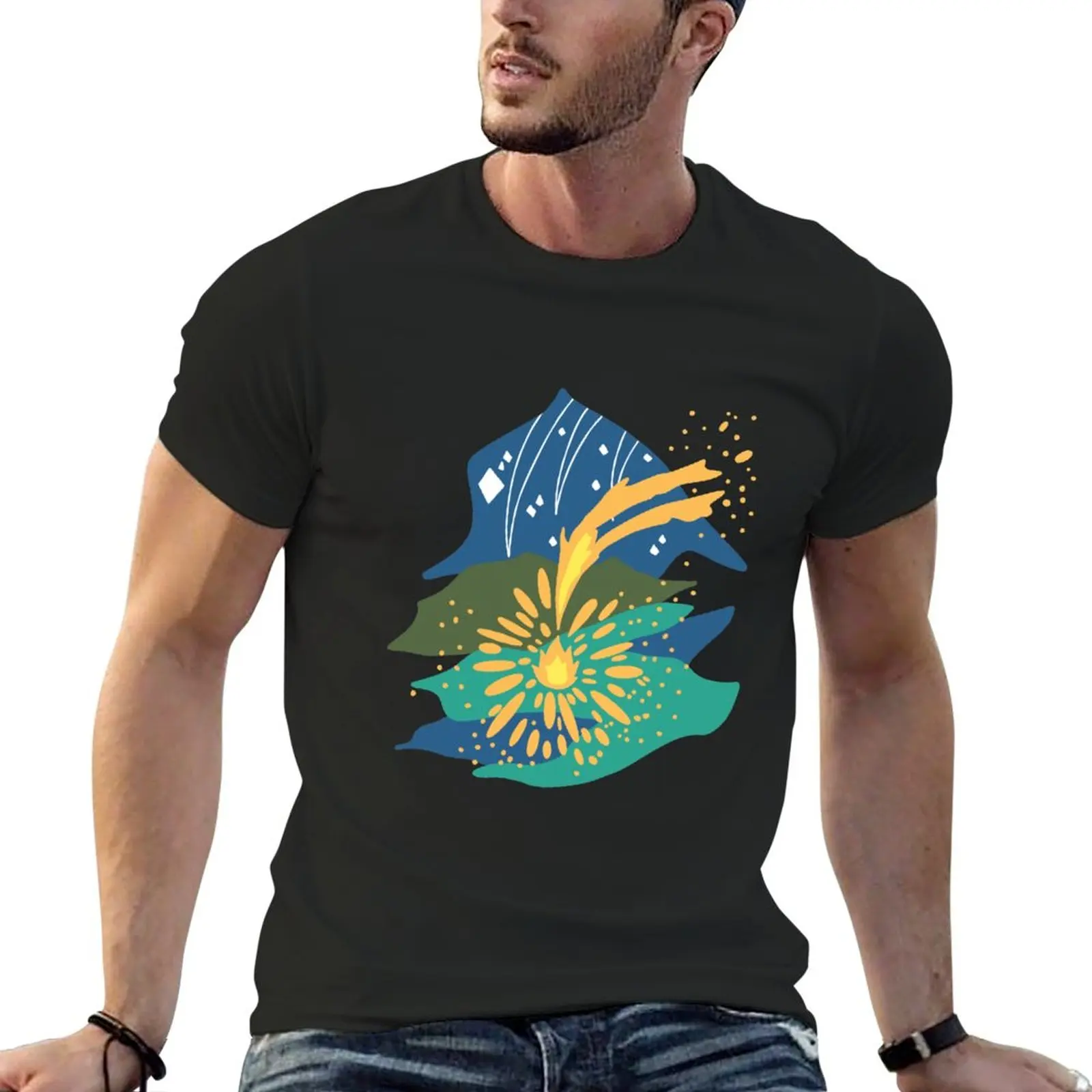 Comet Calcifer T-Shirt quick-drying Short sleeve tee clothes for men