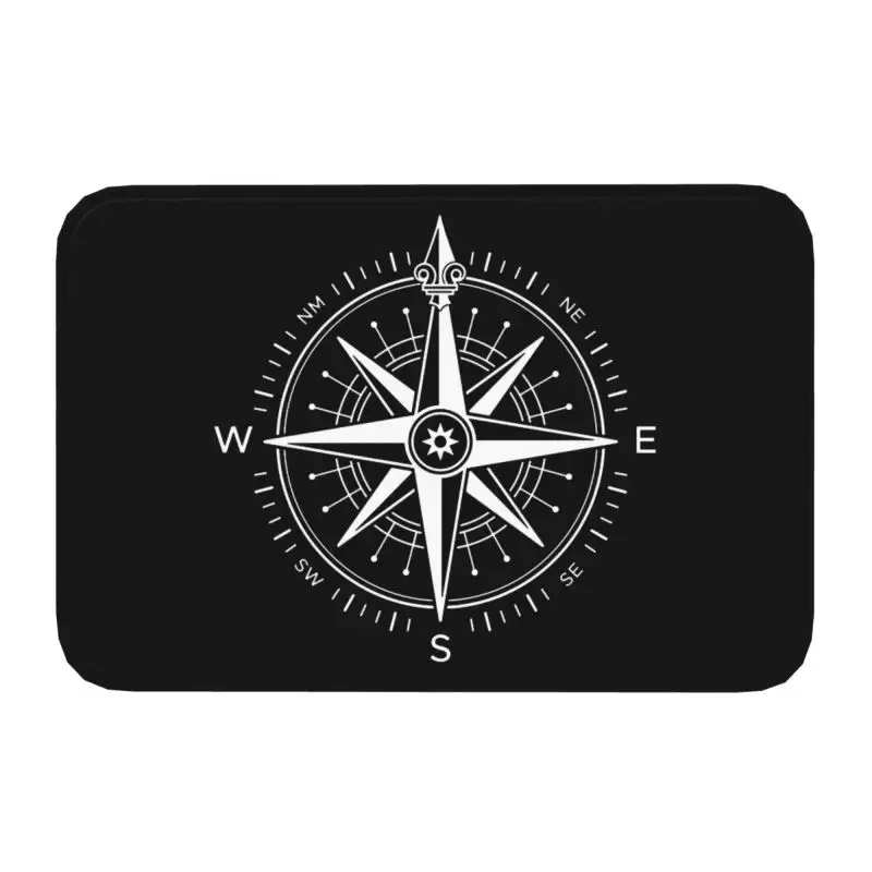 Custom Vintage Nautical Compass Doormat Non-Slip Entrance Kitchen Bath Mats Captain Anchor Boat Living Room Rug Carpet Footpad