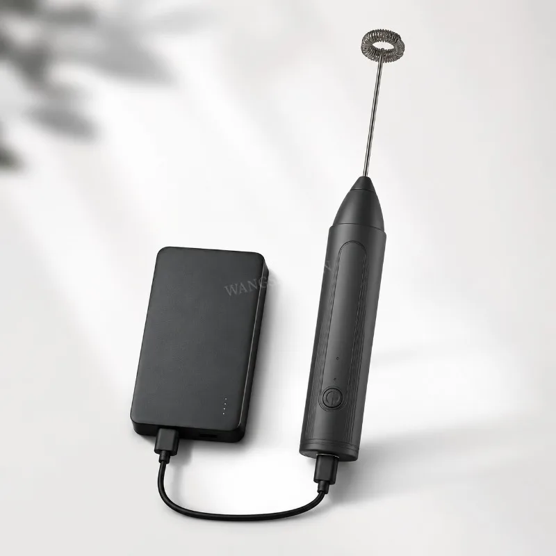 MINI Milk Frother USB Rechargeable 3 Speeds Foam Maker Coffee Whisk Mixer Electric Handle Blender Egg Beater view 2