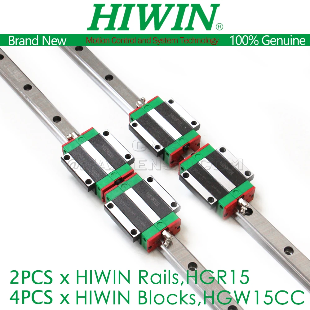 Original HIWIN HGW15CC Slider Carriage Linear Guide 15mm HGR15 200 300 400 500 600 700 800 1000 1100 1200 1500mm Rail New HIWIN