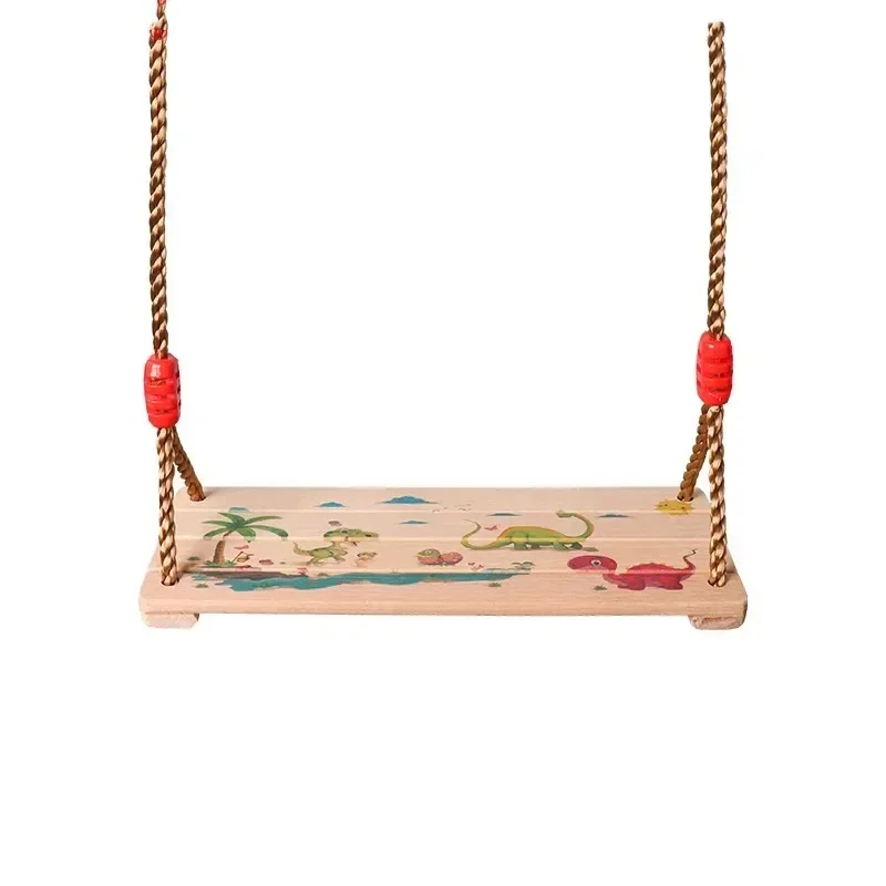 أرجوحة خشبية مطلية عالية الجودة للأطفال، تصميم حبل آمن، ألعاب حسية، ألعاب عائلية للأطفال، لعب تنموي ممتع في الفناء الخلفي