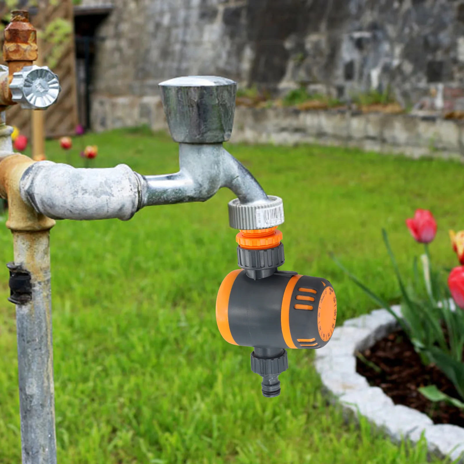 Garden Irrigation Timer with Manual Knob Control Adjustable Timing No Battery Efficient Water Conservation Tool