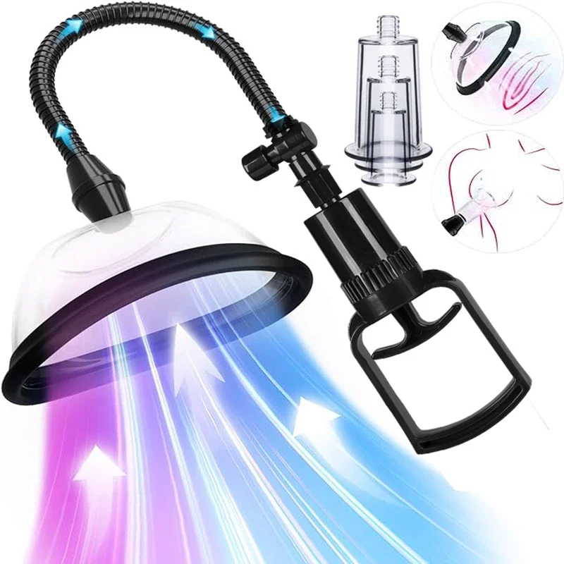 Pull rod Pussy vagina clitoris sucker manual women breast massage nipple stimulator enlarge vacuum pump cover adult sex toy