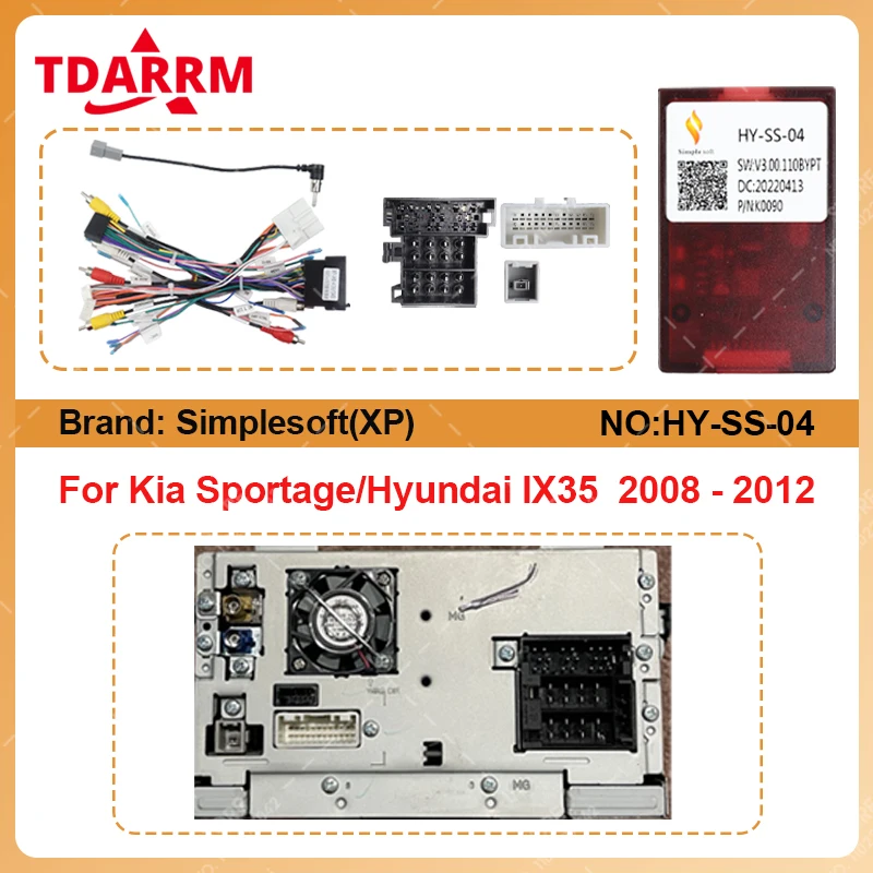 For Kia Sportage/Hyundai IX35  2008 - 2012 Android Car Stereo Radio Power Wire Harness Cable Power Canbus Box Decoder Adapter.