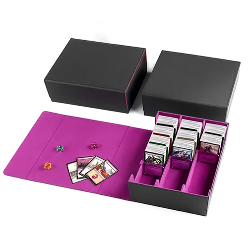 Imagen 2 del producto Caja de Almacenamiento para Cartas Coleccionables, Caja para Mazos con Capacidad para Más de 1800 Cartas Individuales, Estuche para Cartas de Cuero PU con Cierre Magnético para Cartas TCG, MTG, Yugioh, Magic