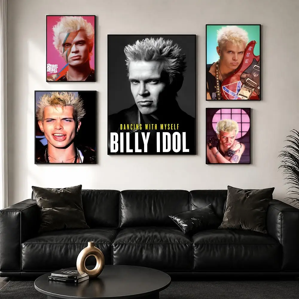Rock Singer B-Billy I-Idol Poster Perfect Sticker Self Adhesive Wall Art Decor for Home Office Dining Spaces