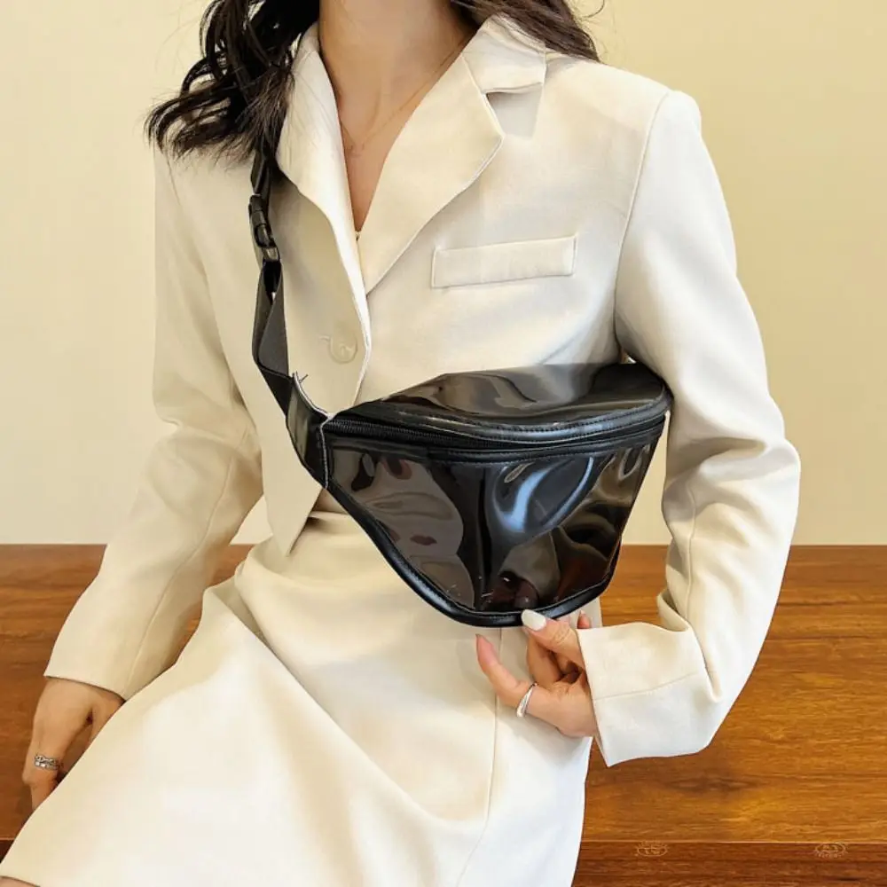 

Elegant Waterproof Transparent Waist Bag Zipper Shoulder Bag Pvc Chest Bag Chinese Style Fanny Pack Transparent Pack Sports