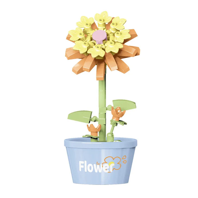 Flower Bouquet Mini Building Blocks Toys for Children Gift for 6 Year Old Kids Boys Girl Mirco Bricks Set Toy Home Decoration