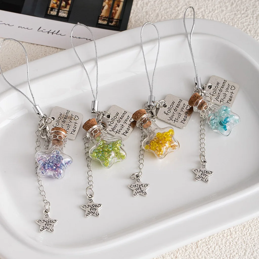 Star Candy Wishing Bottle Chain Trendy Multi-Purpose Charm Mobile Phone Straps Stylish Decorative Mobile Phone Chain For Key