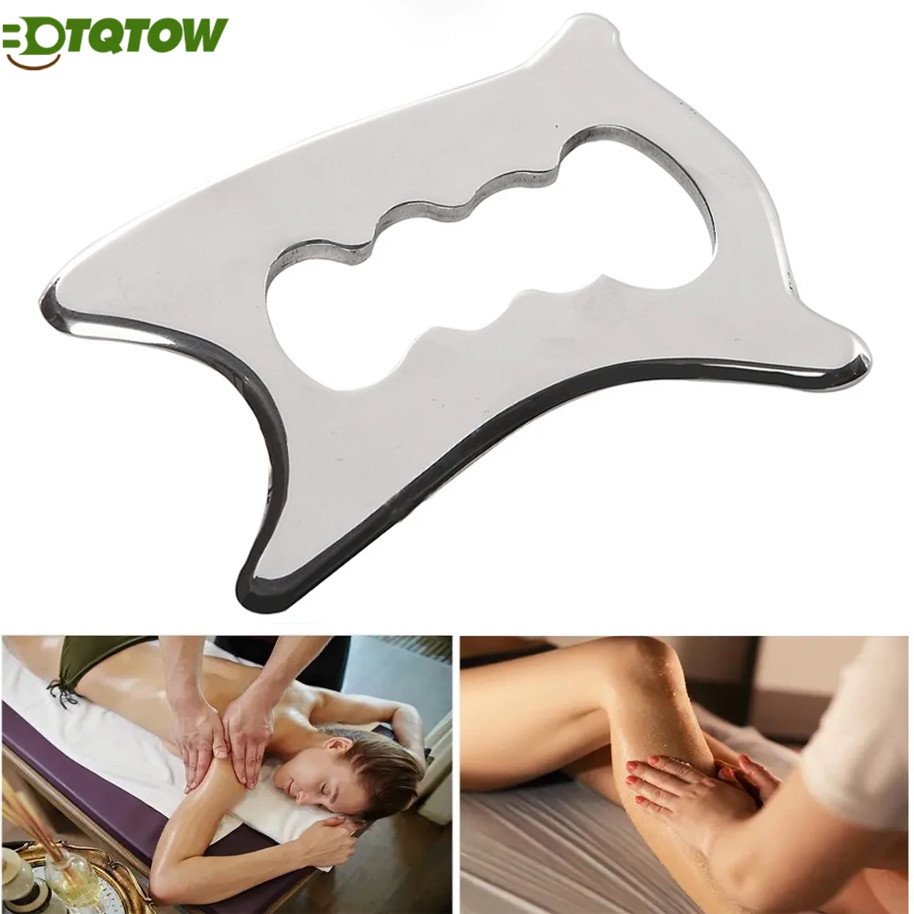 Professional Gua Sha Tool - Stainless Steel Massager for Neck/Back Pain Relief, Muscle Recovery & Lymphatic Drainage - IASTM The