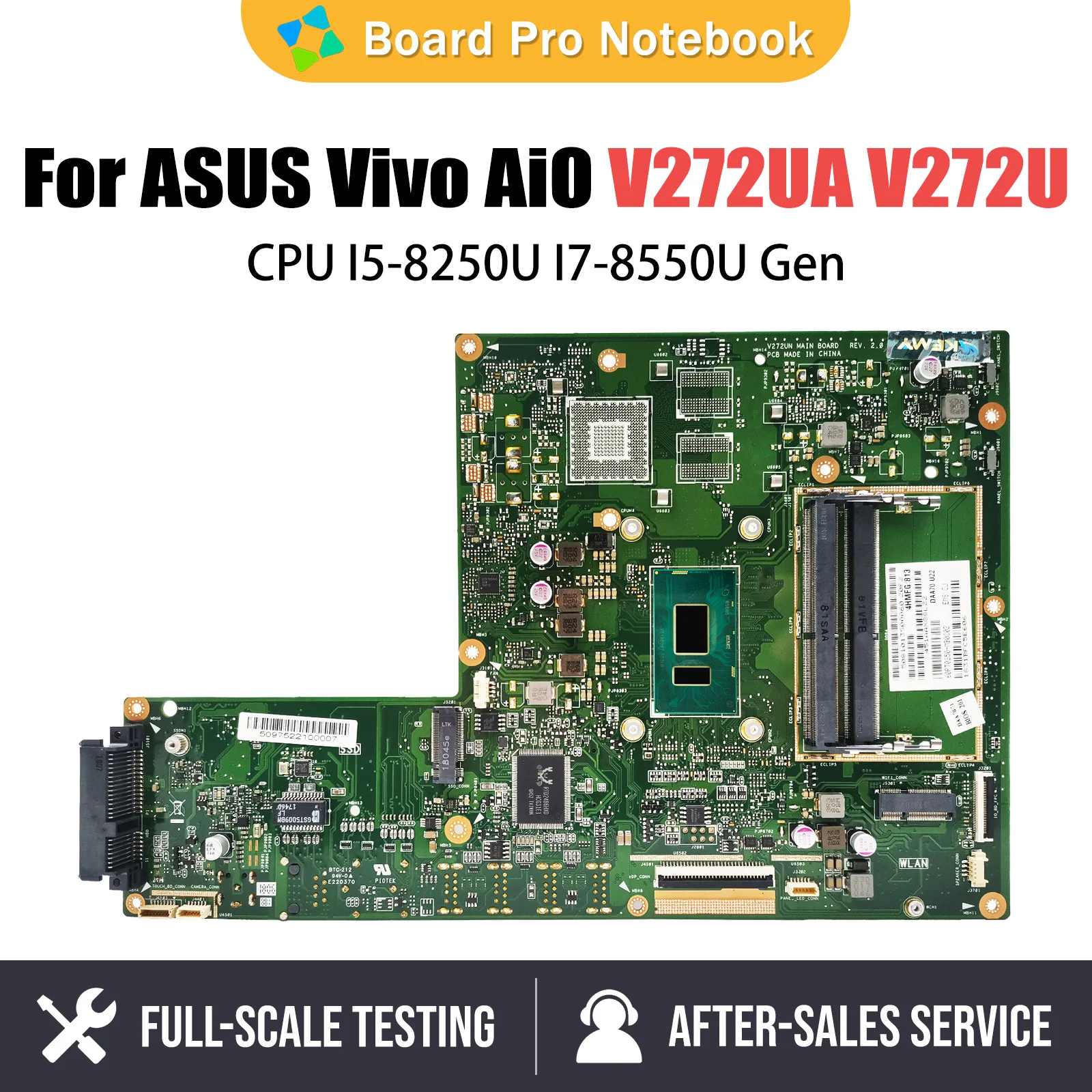 

V272UA Mainboard For ASUS Vivo AiO V272UA V272U V272 All-in-one pc Motherboard with CPU I5-8250U I7-8550U Gen