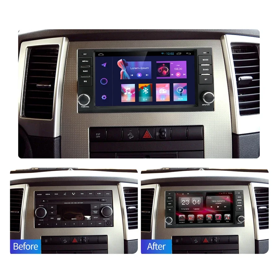 Auto Android 13 8G+128GB Car Radio GPS Player Carplay Navigation Bluetooth For Jeep Grand Cherokee 2008 2009 2010 2011 2012 2013