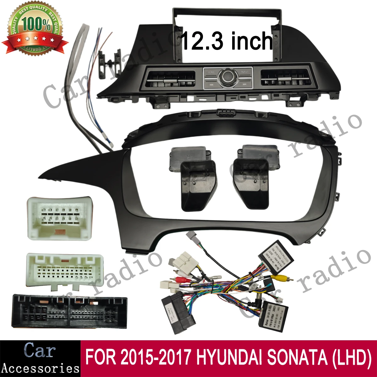 For 2015-2017 HYUNDAI SONATA (LHD) 12.3 Inch Car Radio Android Stereo Frame Player Head Unit Fascia Panel Dash Board Cover