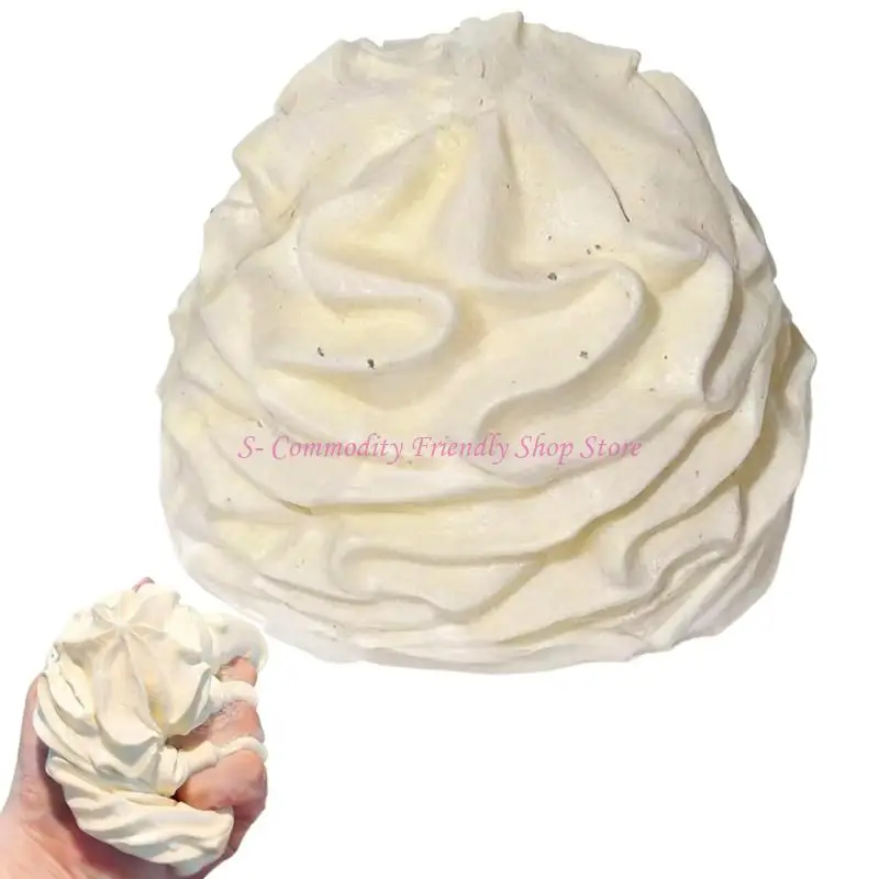 85AE Realistic Whipped Cream Design Squeeze Toy Slow Rising TPR Materials Handheld Stress Relief For Kids Adults Friend Family