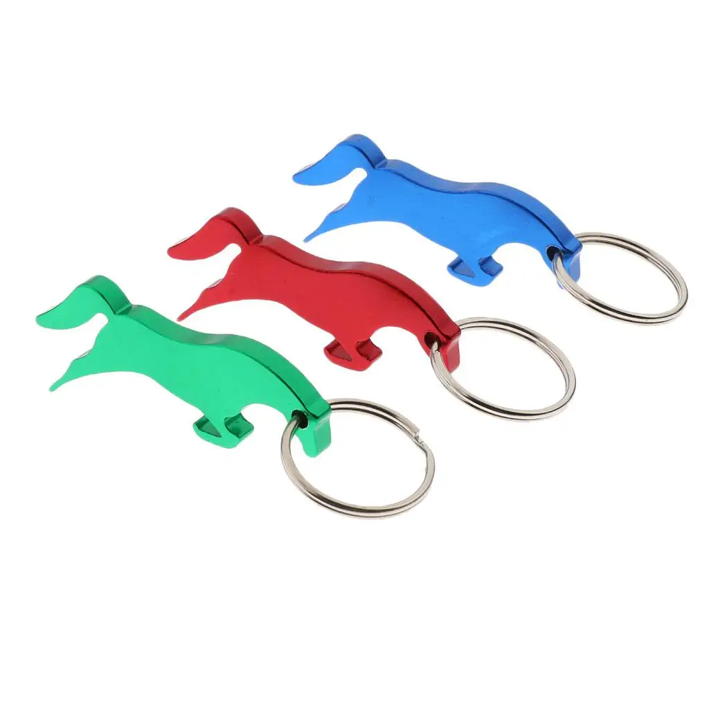 3-6pack Aluminum Horse Simple Bottle Opener Key Ring Keychain Bag Pendent Red