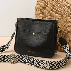Genuine Leather Women Shoulder Bags Luxury Cowhide Crossbody Bag And Purse Ladies Solid Color Handbag Messenger Commuter Sac