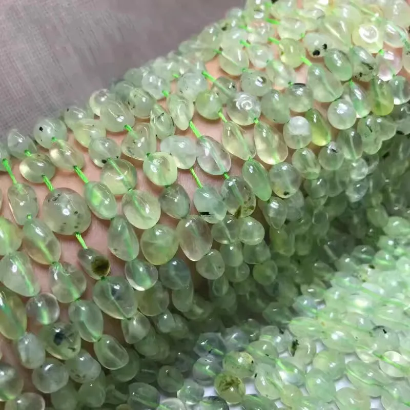 Prehnite baroque 5-8mm for DIY jewelry making 38cm loose beads FPPJ wholesale nature