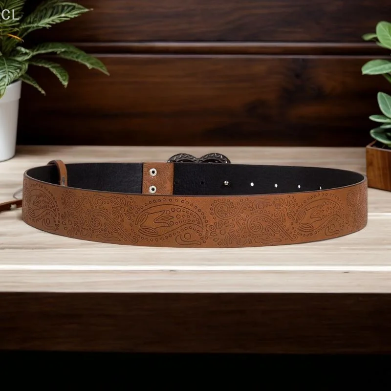 Liebe Herz Form Schnalle frauen Gürtel Mode Casual Kleid Jeans Zubehör Gürtel Gothic Retro Braun Pu Leder Bund