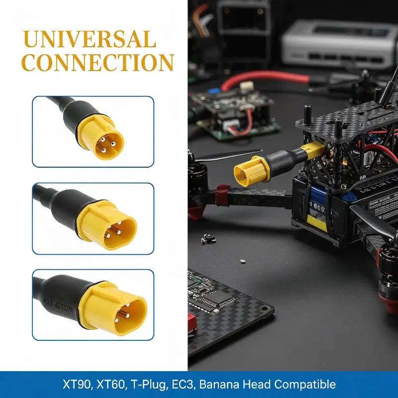 2Pcs Male/Female Conversion Connector Multifunctional XT60 To XT90 Adapter For RC Lipo Battery Drone Parts