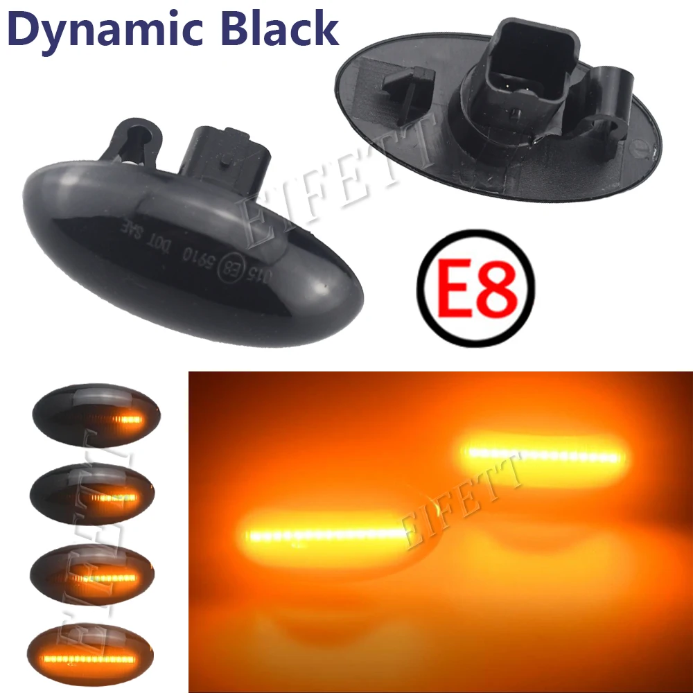 NEW 1Pair For Peugeot 1007 107 108 206 301 307 407 4007 607 Partner Expert Traveller LED Dynamic Turn Signal Side Marker Light