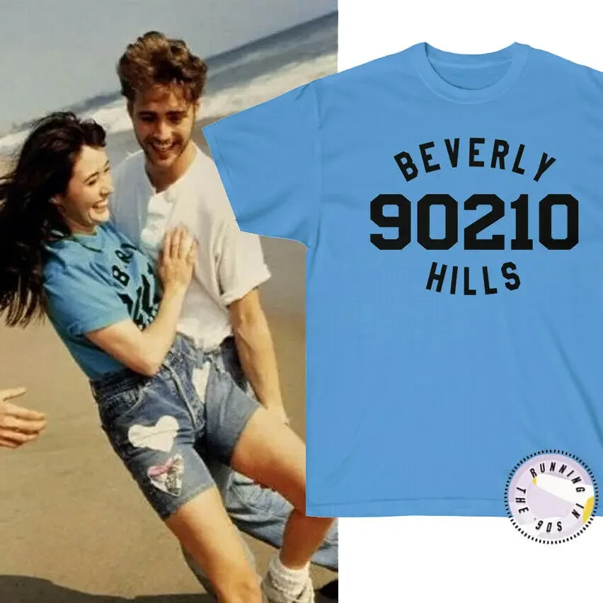 BEVERLY HILLS 90210 legendary beach T-shirt of Luke Perry Dylan Kelly Brenda tee