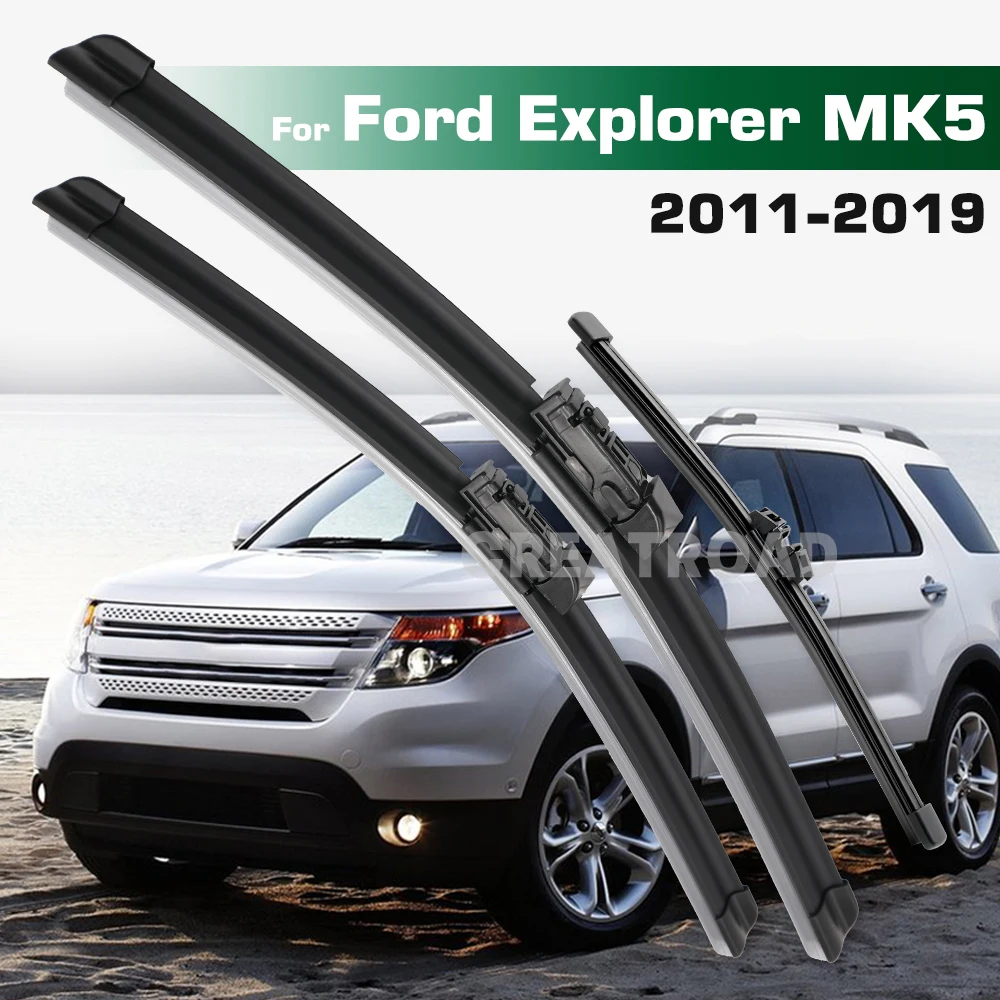 

GREATROAD Wiper LHD&RHD Front & Rear Wiper Blades Set For Ford Explorer MK5 2011 - 2019 Windshield Windscreen Window Brushes