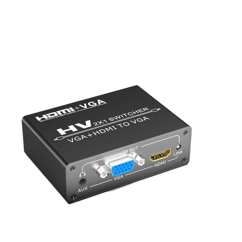 HDMI switcher 2 in 1 out to VGA hybrid 2-in-1 laptop monitor TV display distribution