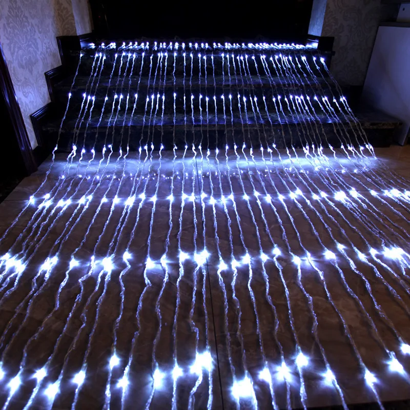 3x 2/3x 3/6X3M LED ฝนดาวตกฝนน้ำตกม่านไฟคริสต์มาส Icicle LED string ไฟ Fairy Garland บ้านตกแต่ง