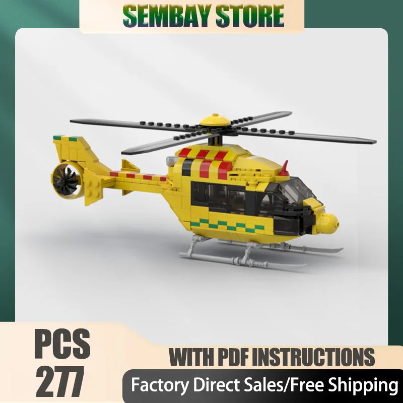 Modelo de lutador moc tijolo de construção modular dinamarquês modelo de helicóptero médico bloco de tecnologia natal diy brinquedo presentes de construção