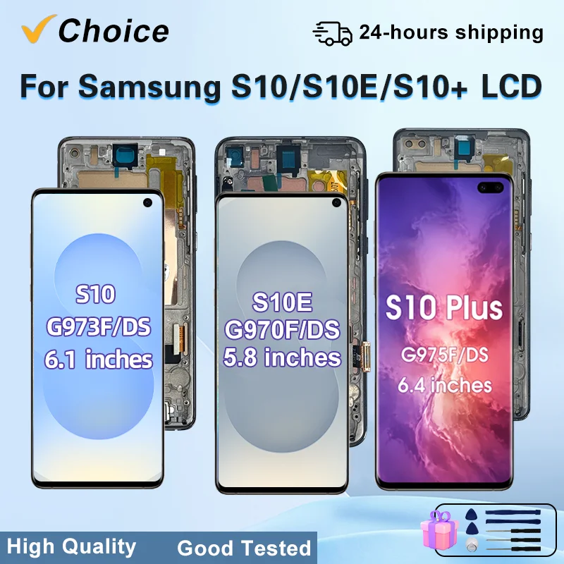 TFT For Samsung Galaxy S10 LCD S10 Plus Display Digital Touch Screen With Frame For Samsung S10E LCD Display Replacement Parts