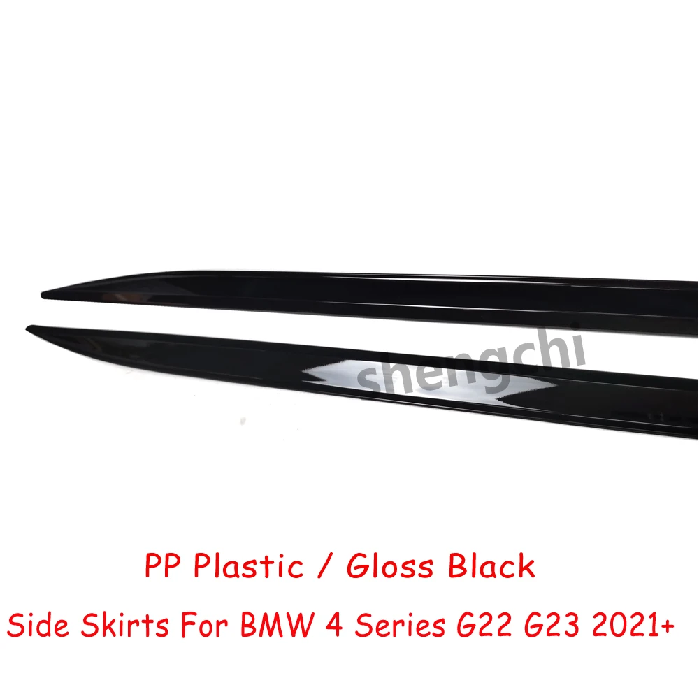 G22 G23 M Performance Style Gloss Black PP Plastic Side Skirt For BMW 4 Series G22 G23 Side Bumper Extensions M Sport 2021+