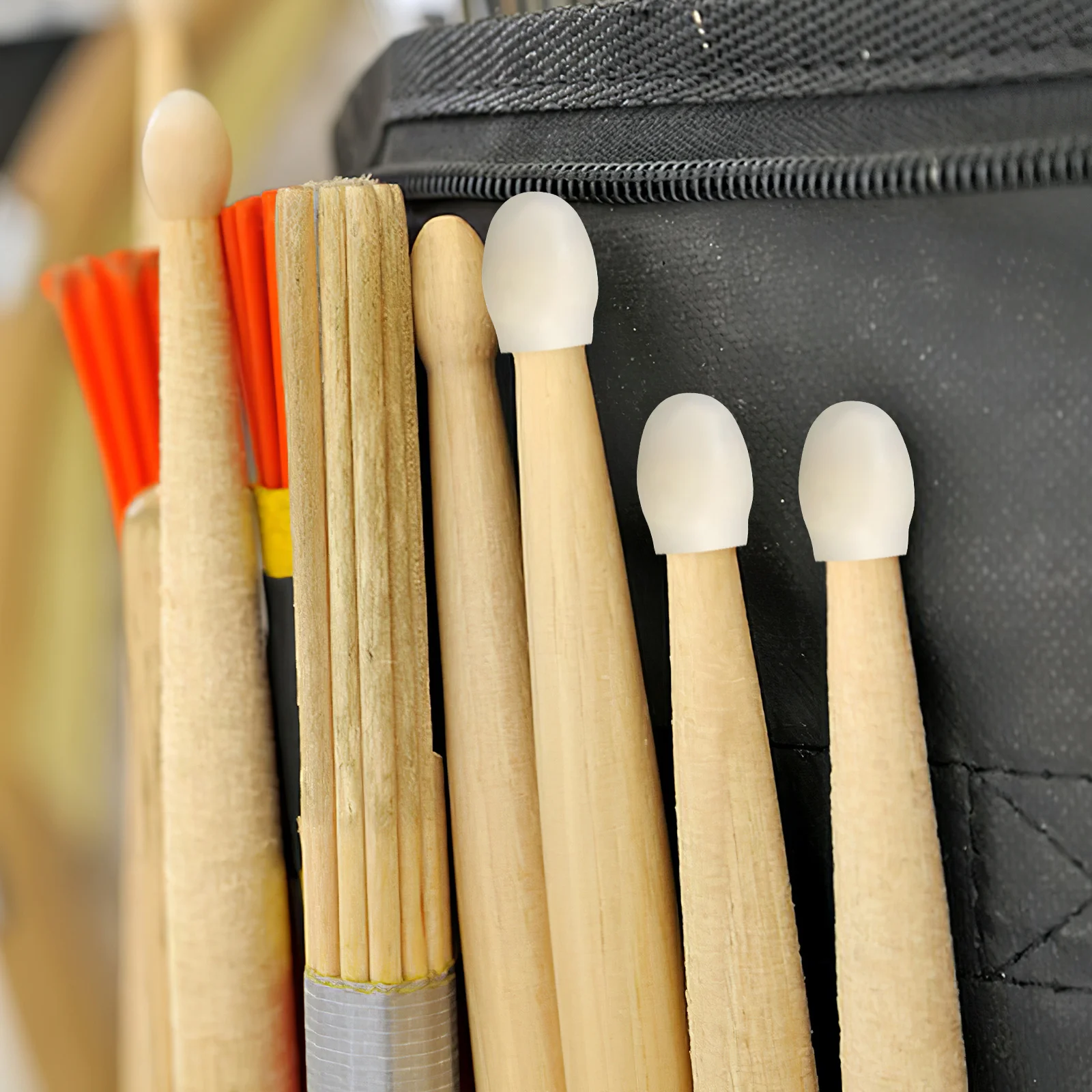 

10Pcs Drum Practice Tips Silicone Drumstick Caps Smooth Flexible Mute Tips for Musical Instrument Accessories on-The-Go Use