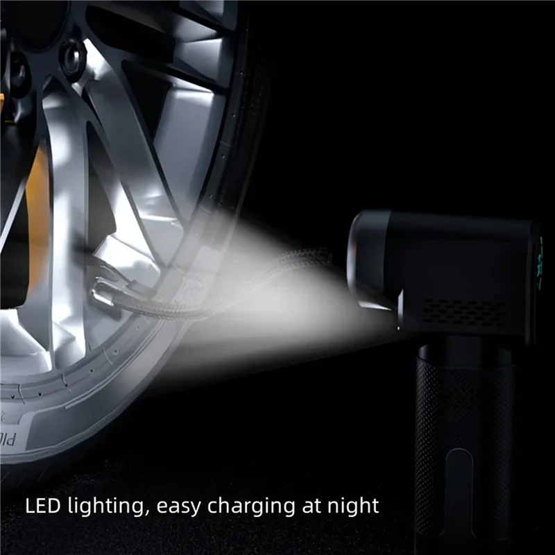 A76K EAFC Portable Air Compressor Wireless Or Wired Inflatable Pump Portable Digital Tire Inflator For Car, Bicycle, Balls