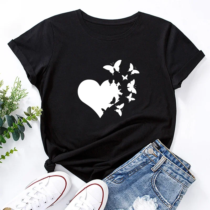 

New Women's T-shirt Plus Size Printed Casual Loose Fashion Short Sleeve T-shirt, Soft Comfortable and Breathable, Outdoor Sports