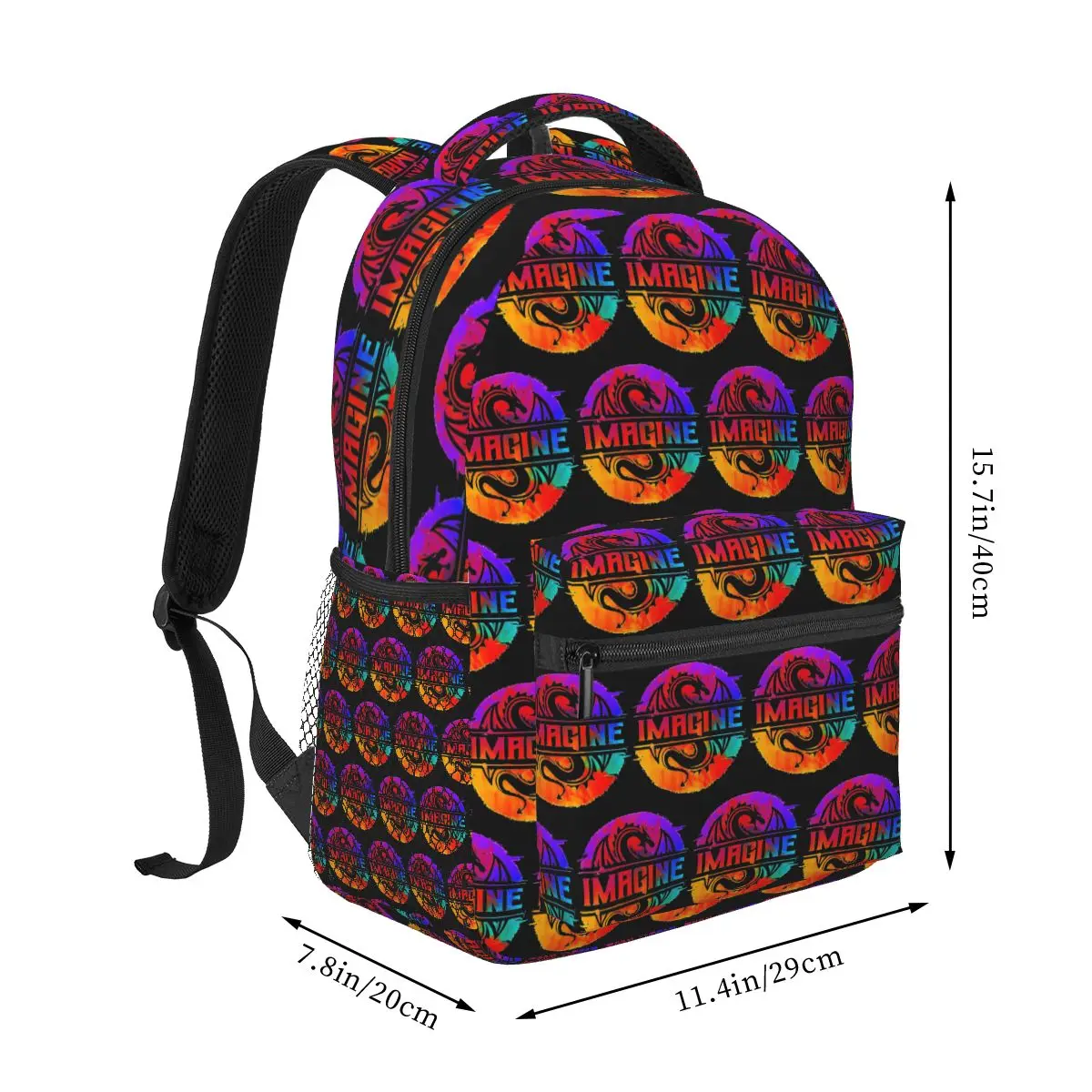 Full Colour Imagine Dragons Band Backpack Student Boys Girls BookBag Children School Bag Computer Shoulder Bags for Men Women