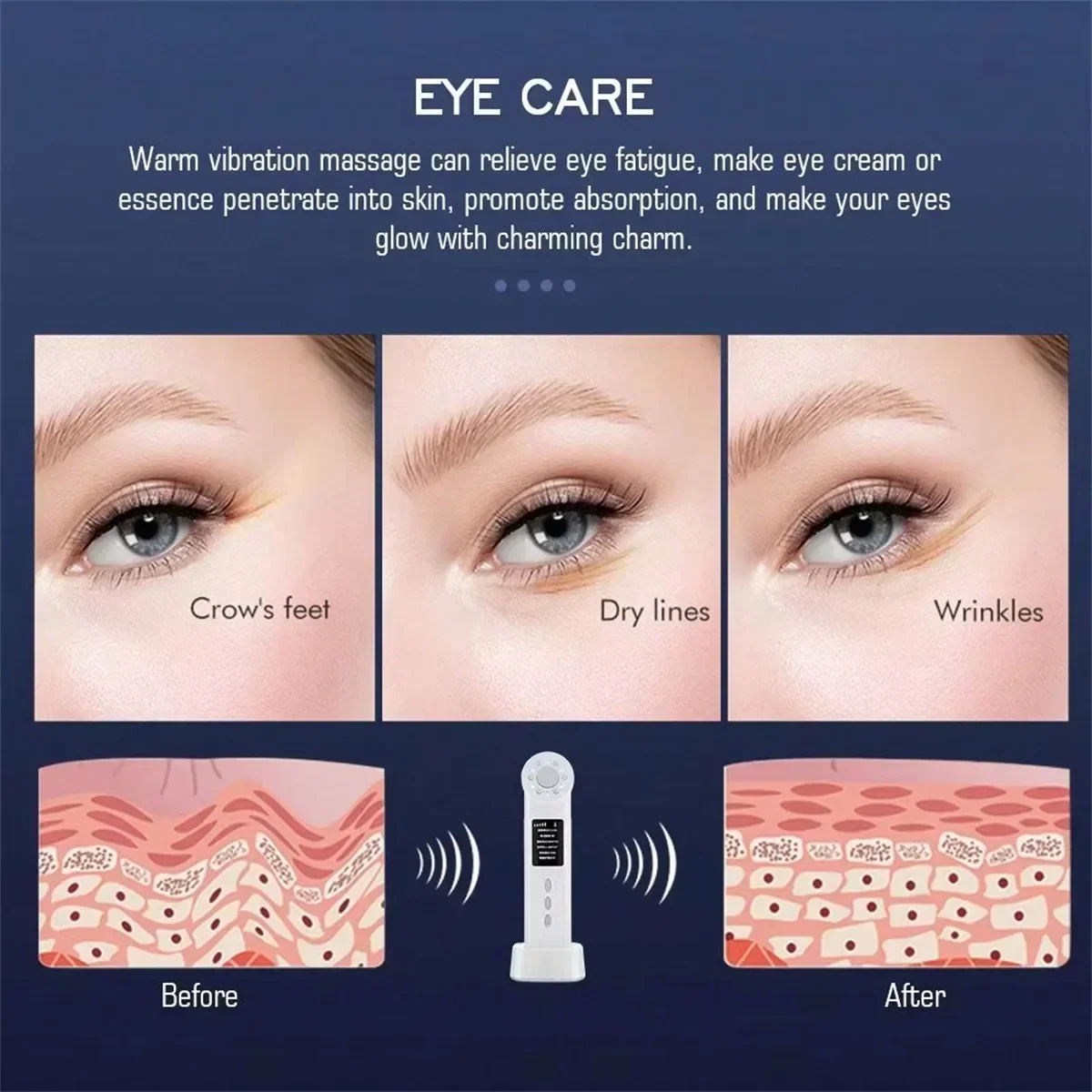 جهاز تدليك الوجه الكهربائي الصغير الحالي تهتز الجمال جهاز العناية الشخصية المنزلية لأداة العناية ببشرة الوجه والعين #3
