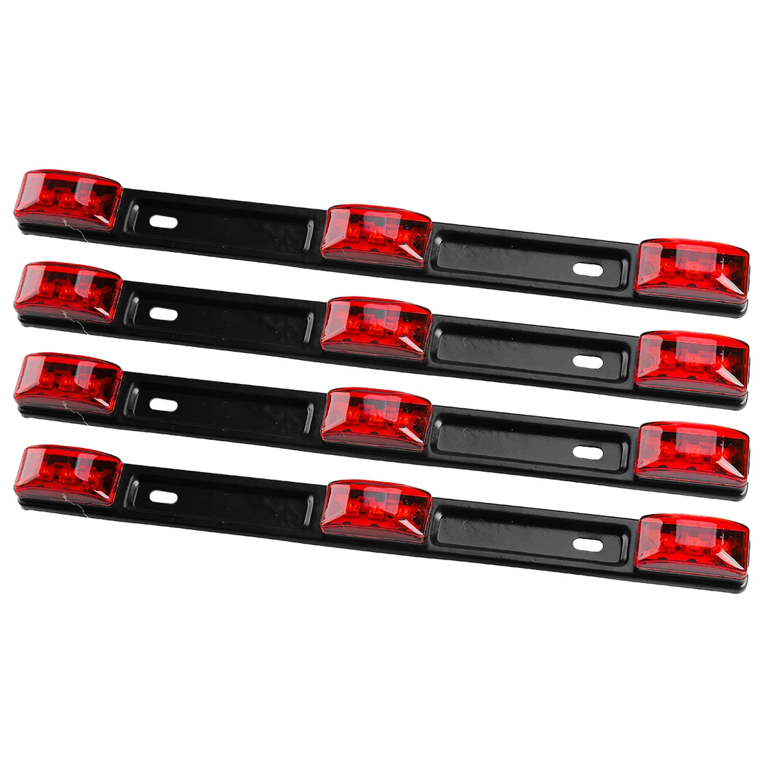 4pcs Stainless Red LED Rear Clearance ID Marker Light Bar Fit for Truck Trailer Pickup Boat Tail Lamp 12V 3W IP67