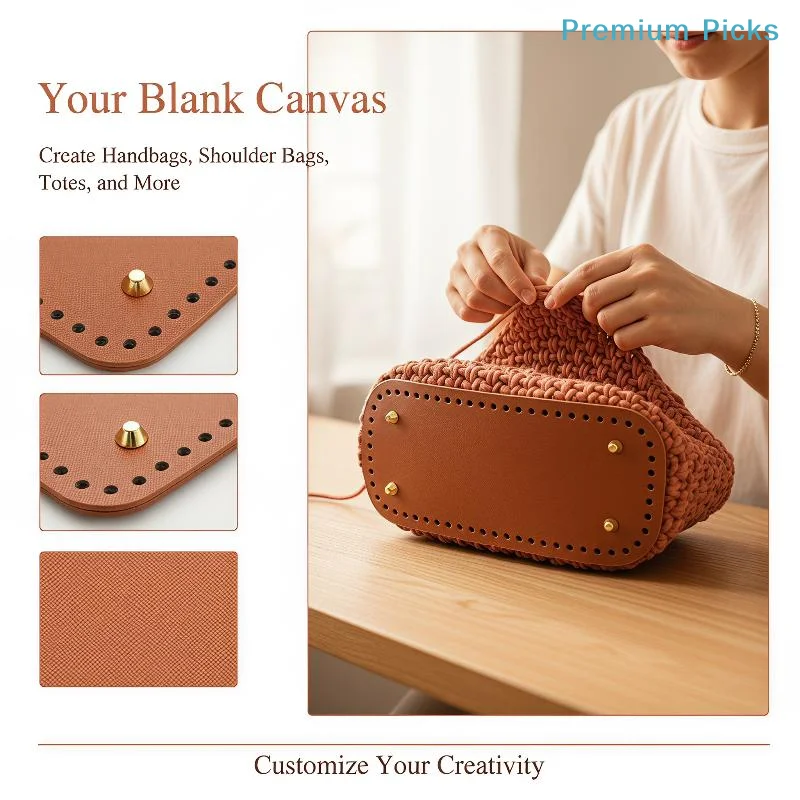 portableHandmade Scratch-resistant PU Leather Pad 28*10cm Rectangular Bottom Base for Knitted Bag DIY Handcraft