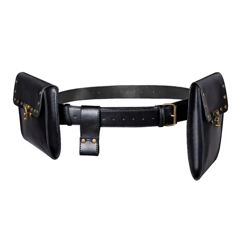 Steampunk Vintage Leather Pouch Bag Buckle Belt Medieval Renaissance Viking Larp Wallet Men Women Costume Gear Kits For Adult