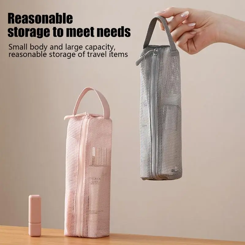 

Travel Toiletry Bag Portable Toothbrush Pouch Multi-Functional Mesh Toiletry Bag for Vacation Airport Road Gym Camping Cruise