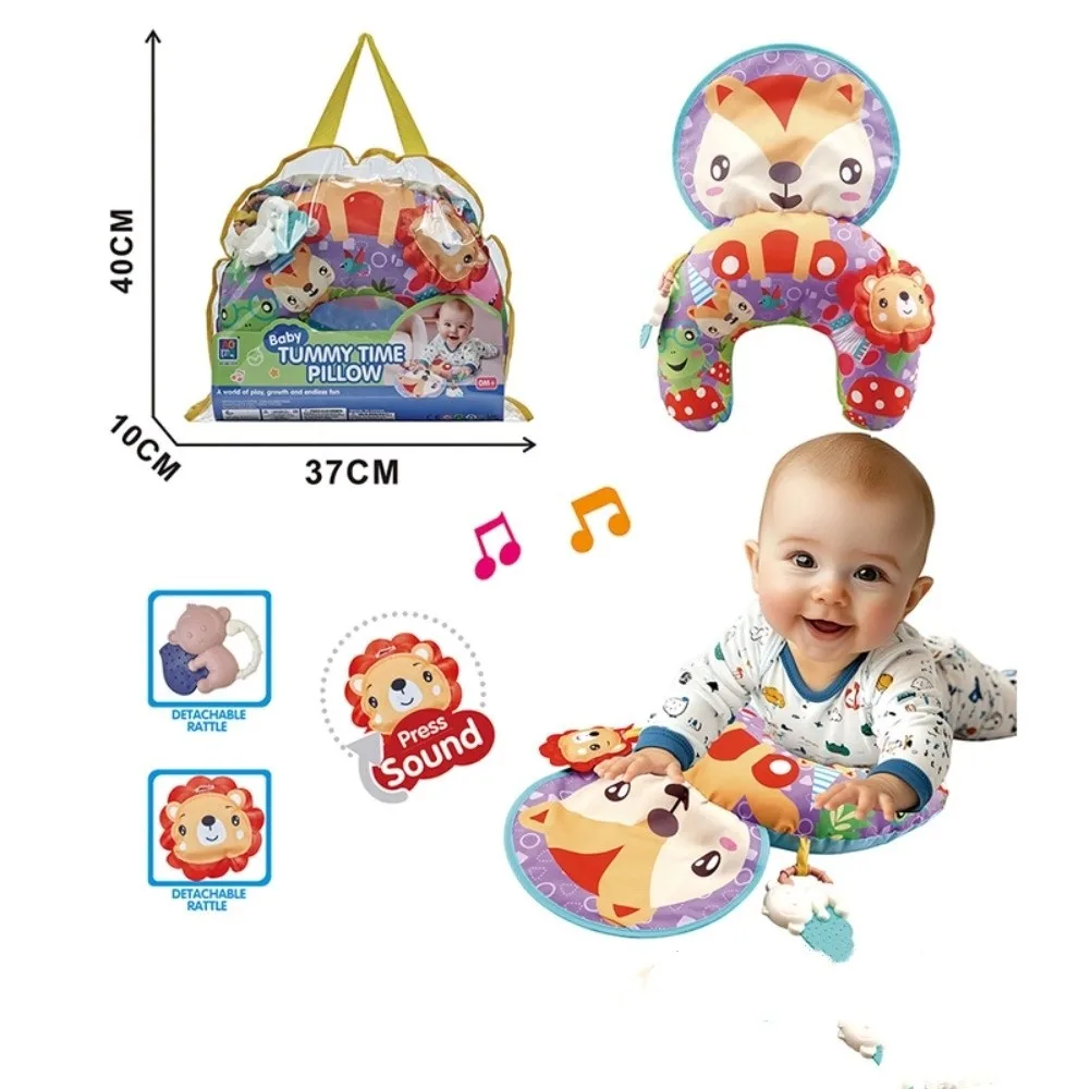 وسادة عالية التباين باللونين الأبيض والأسود بتصميم على الوجهين لعبة حسية على الوجهين وسادة تدريب على الرأس