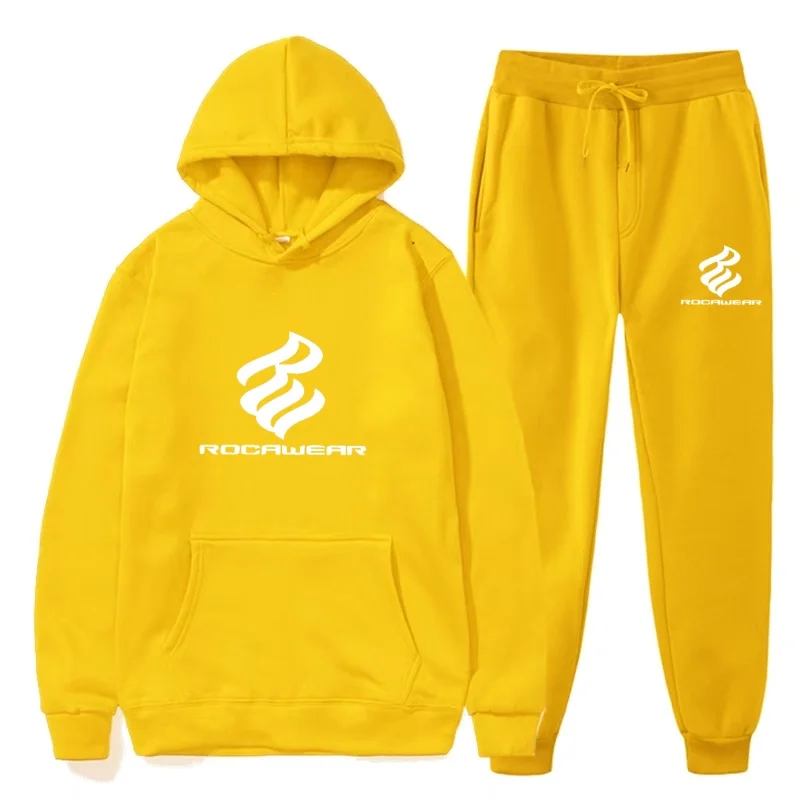 2025 sudaderas con capucha+pantalones de survêtement para hombre y mujer en otoño e invierno. Impresión ROCAEAR de moda