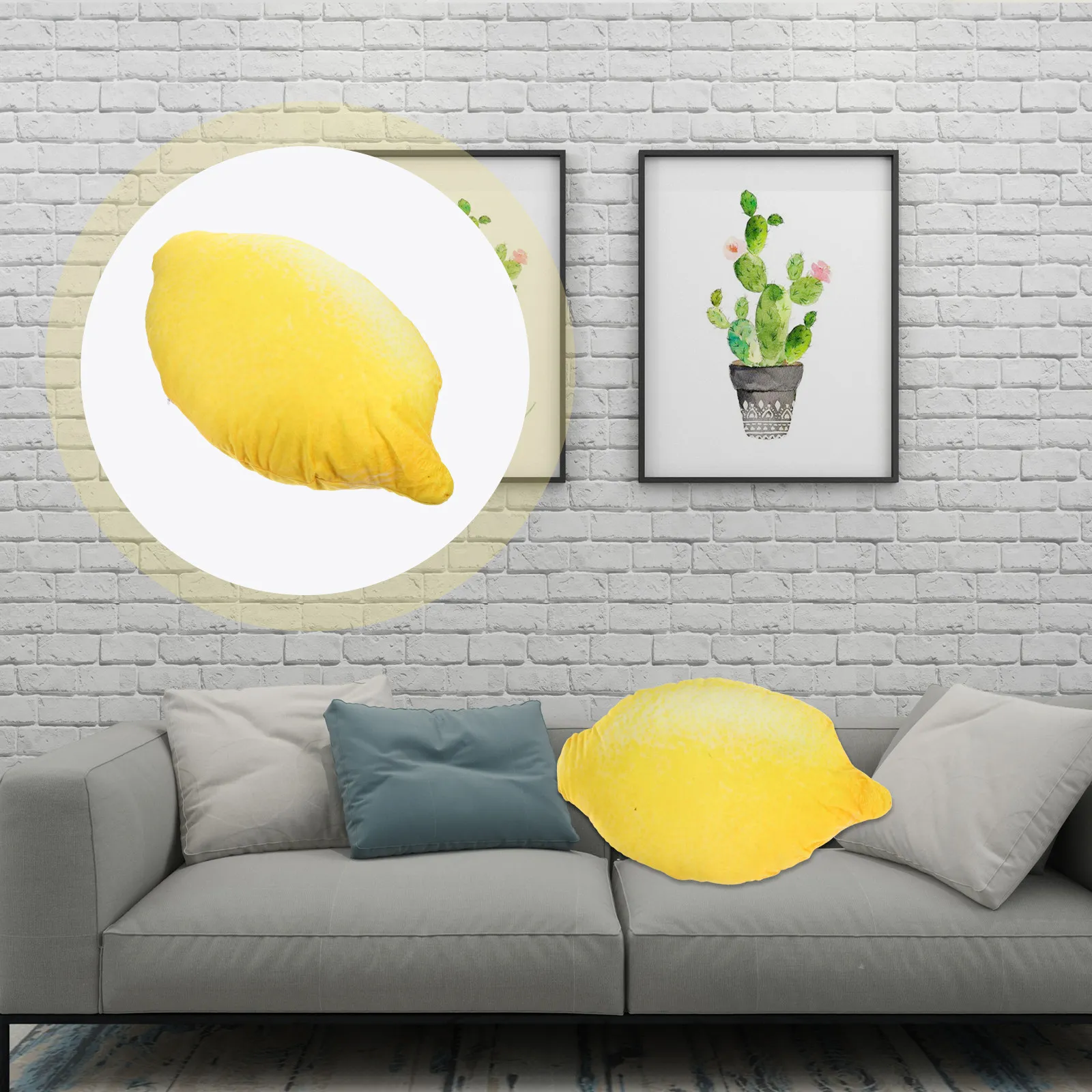 

Shaped Soft Fruit Cushion Yellow Decorative Pillow for Couch Bed Travel Home Seat Floor Cushion Comfort Throw Pillow